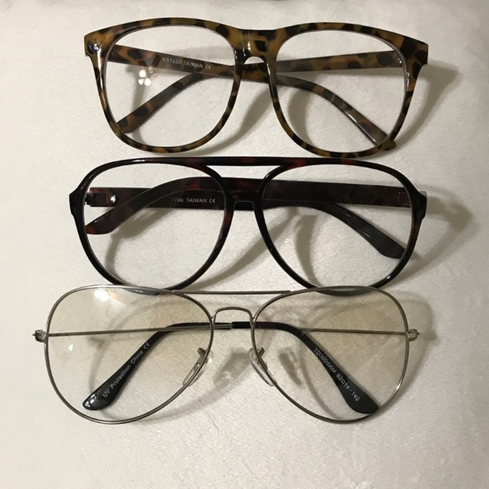 3 pairs of fake readerglasses